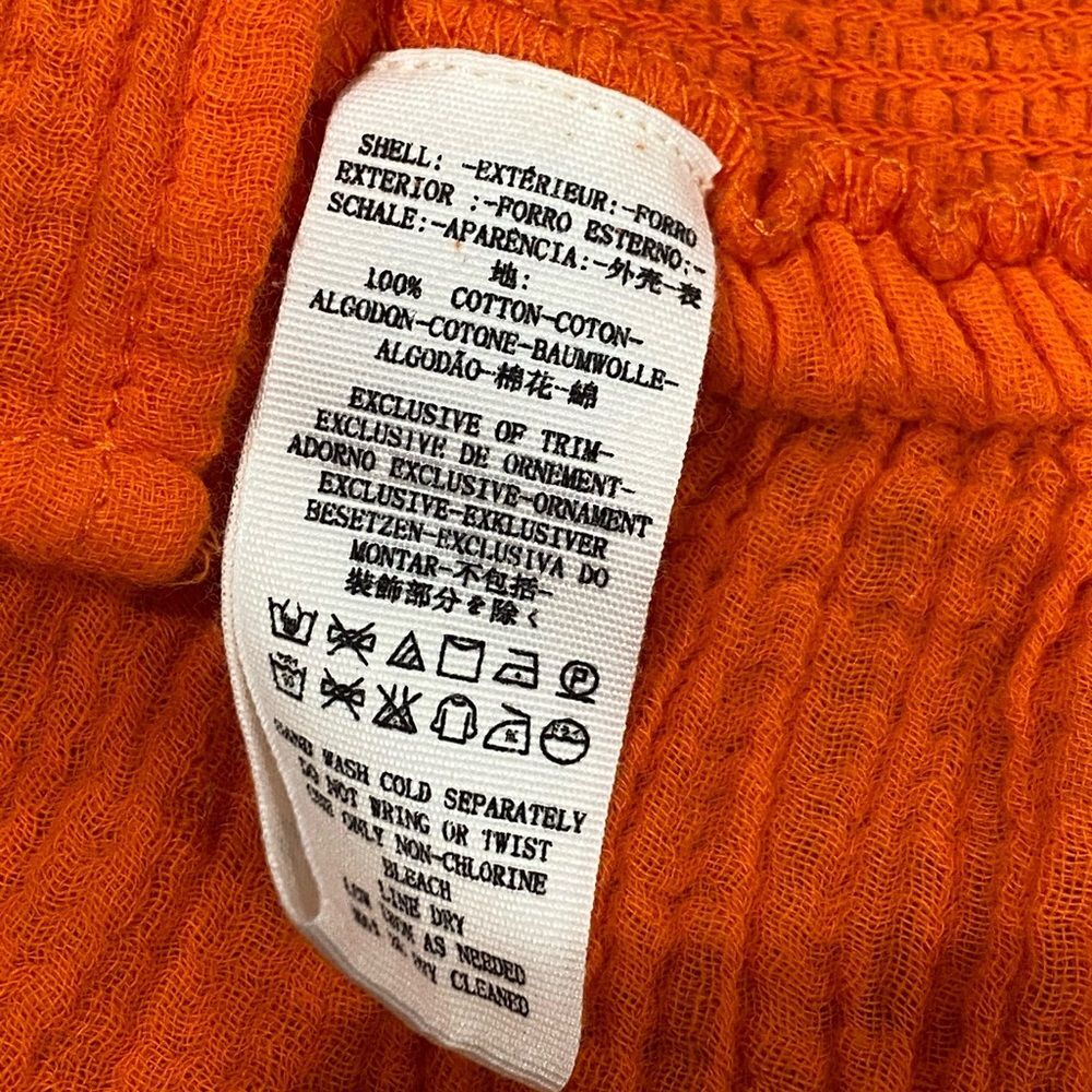 Free People Smock It To Me Embroidered Orange Elastic Tube Tank Top Large - Picture 9 of 9